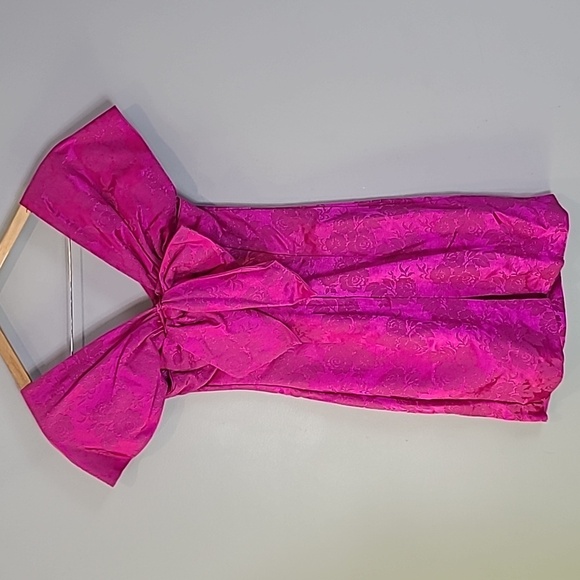 Gunne Sax by Jessica Mclintock 90s Dress Pink Bow Back - Picture 4 of 10